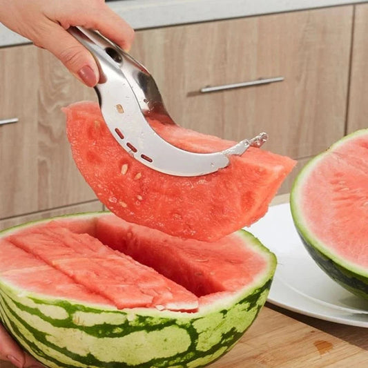 Wassermelonen-Schneider aus Edelstahl, schneidet saftige Wassermelone, Küchenwerkzeug.
