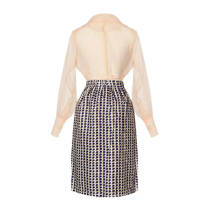 Zweiteiliges Chiffon-Sommer-Set mit Gürtel und Rock – Maurelle