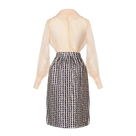 Zweiteiliges Chiffon-Sommer-Set mit Gürtel und Rock – Maurelle