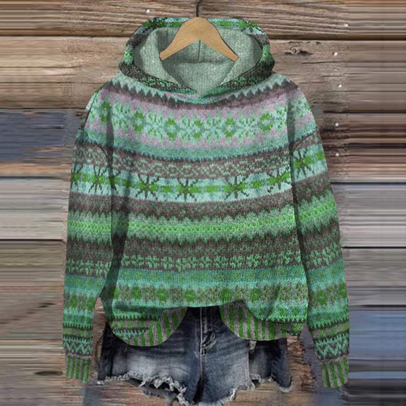 Warme Dames Hoodie mit Muster – Freya
