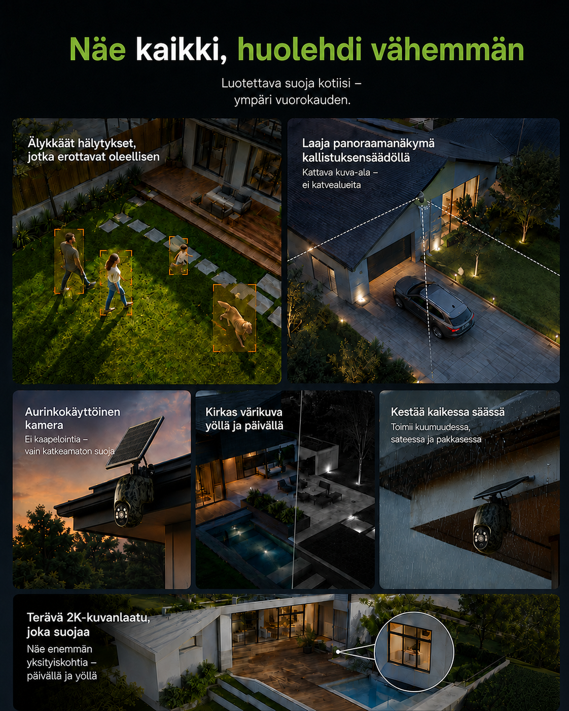 Solar-Powered Wireless Security Camera with 4G LTE or Wi-Fi, 2K, PTZ, Night Vision 4