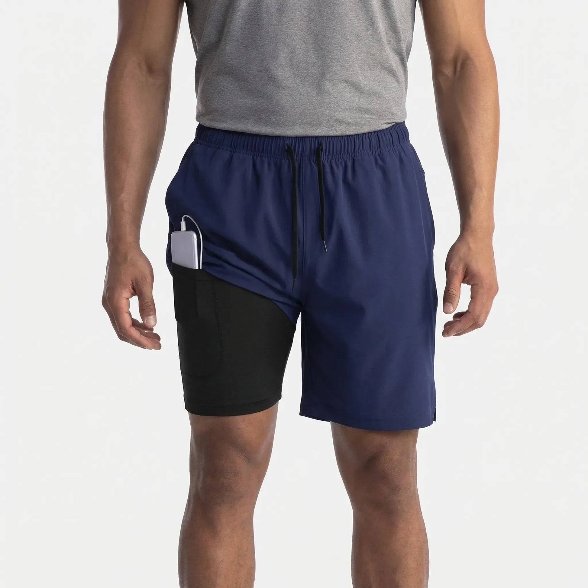 2-In-1 Men's Sport Shorts With Liner - Freddie