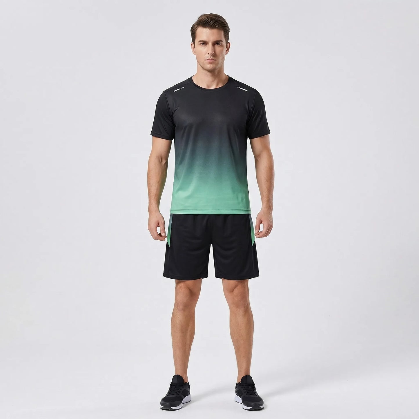 2-Piece Gradient Short-Sleeve Sports Set - Archie