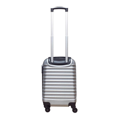 Silberes Kofferset | 2-Teilig | Urlaubreise | Handgepäck | 4 Rollen-Luzern Mode