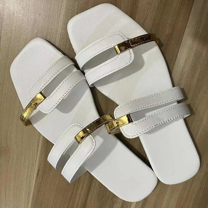 Damen flache Sommerschlappen mit offener Zehenpartie – Avianne