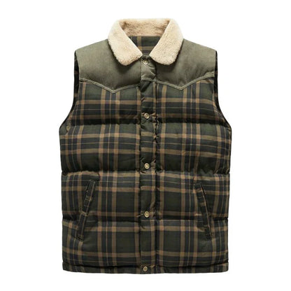 Herren Outdoor Bodywarmer mit Karomuster & Stehkragen – Lennart