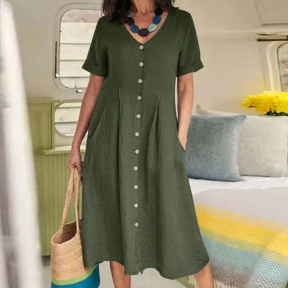 Lässiges Baumwoll‑Leinen‑Sommerkleid – Noor