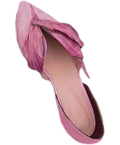 Handgefertigte Spitzen-Ballerinas mit Roséblüten – Odette