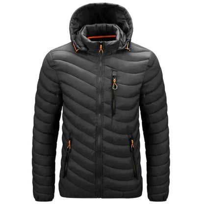Herren Daunenjacke wasserabweisend mit abnehmbarer Kapuze – Alaric