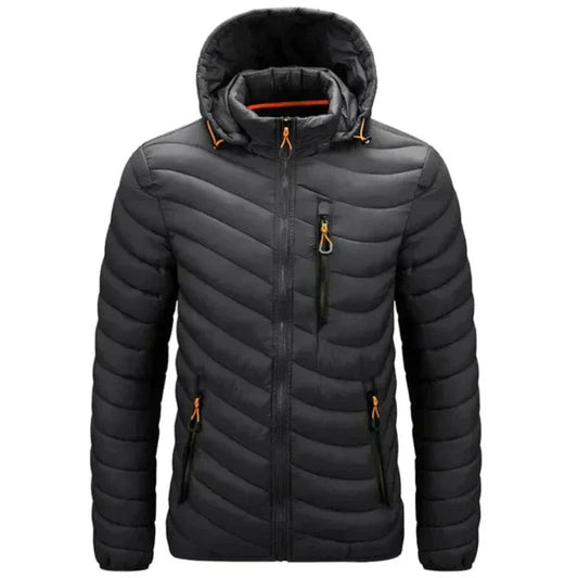 Herren Daunenjacke wasserabweisend mit abnehmbarer Kapuze – Alaric