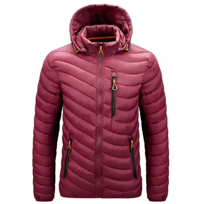 Herren Daunenjacke wasserabweisend mit abnehmbarer Kapuze – Alaric