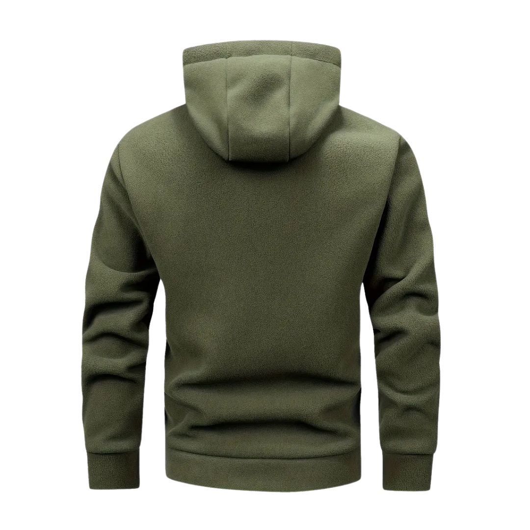 Herren Fleecejacke mit Kapuze & Reißverschluss – Sören