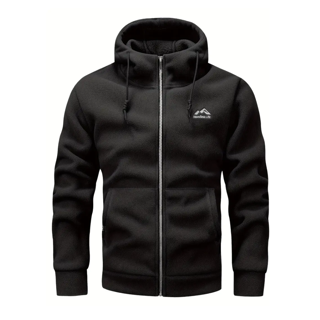 Herren Fleecejacke mit Kapuze & Reißverschluss – Sören