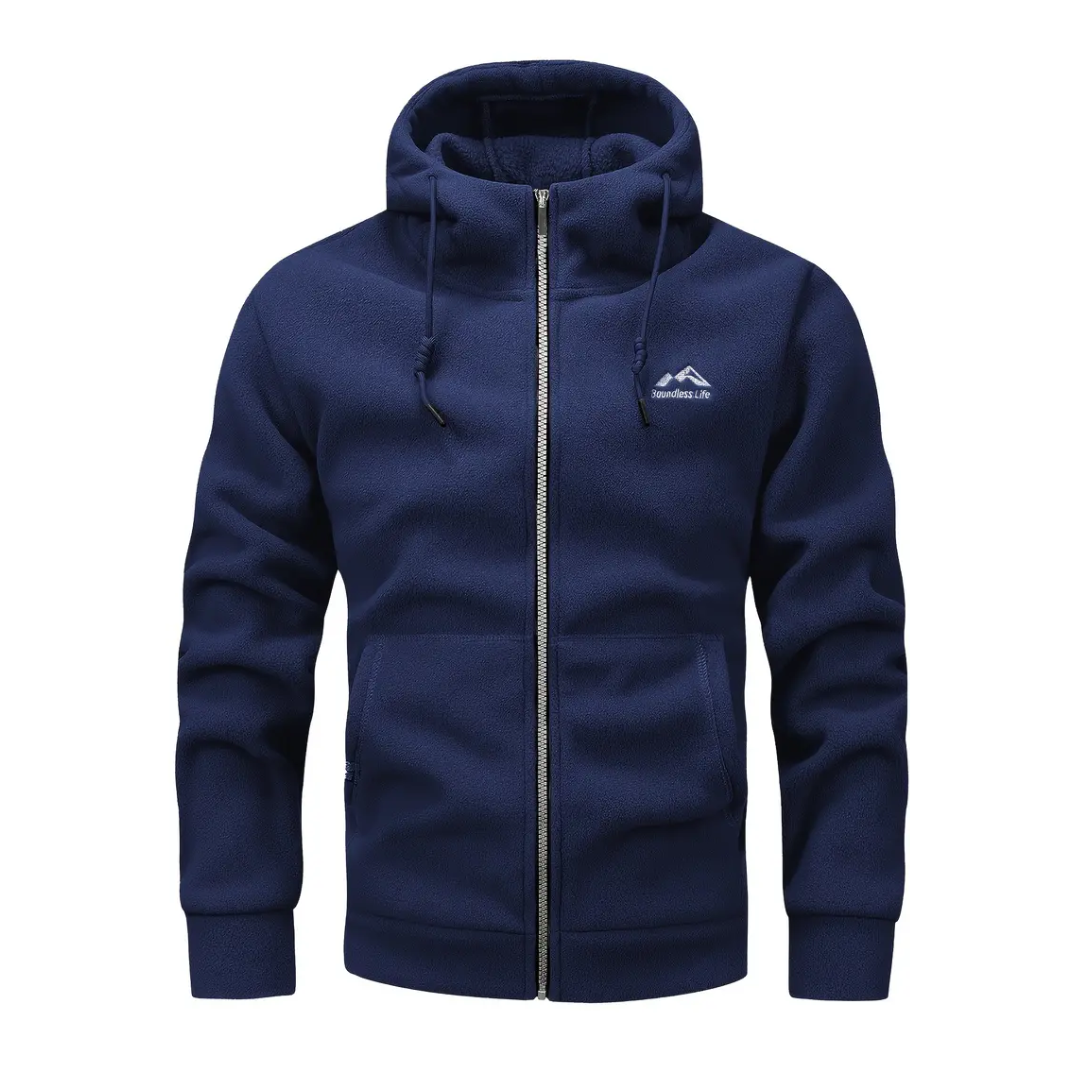 Herren Fleecejacke mit Kapuze & Reißverschluss – Sören