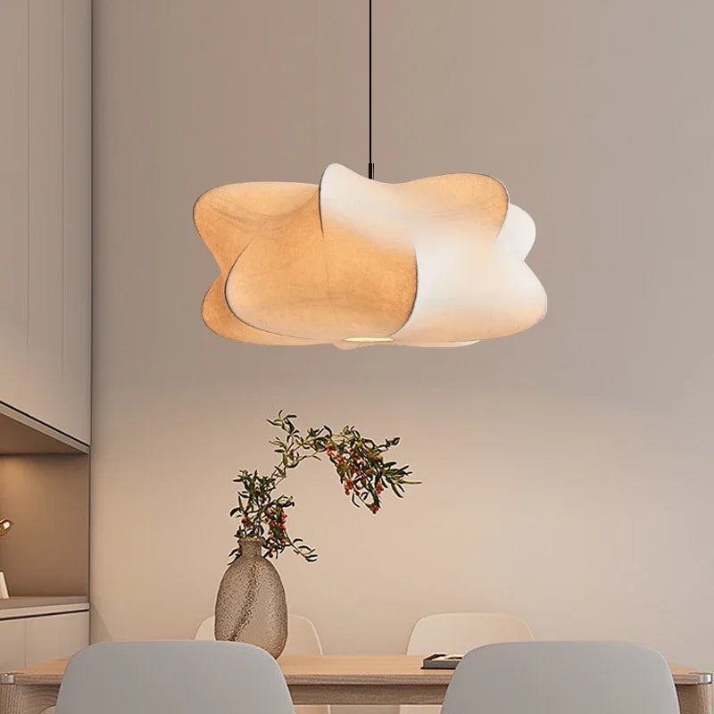 Japanische Seidenhängelampe im Wabi-Sabi-Stil - Sana