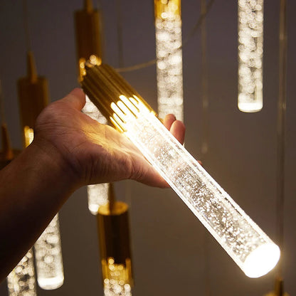 Glas-Hängelampe in Zylinderform - Lustreau