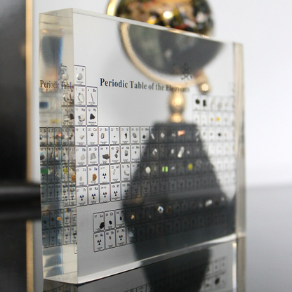 Acrylblock mit Periodensystem, transparent, dekorativ, wissenschaftliches Geschenk, Tischdekoration.