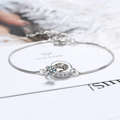 Silberarmband mit Zirkonia, elegantes Design, Damen-Schmuck, Geschenkidee, modisch.