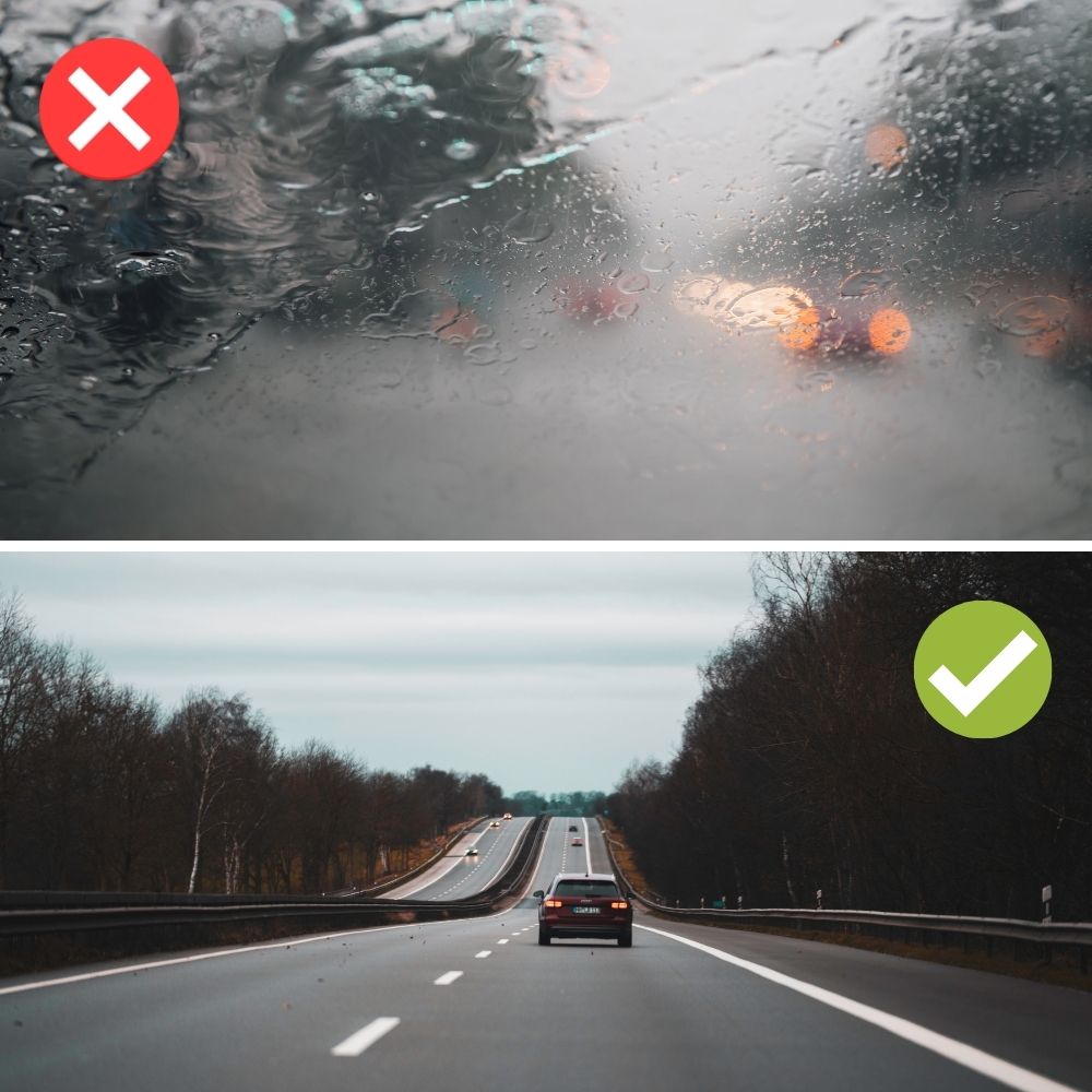 Wasserabweisende Autofrontscheibenbeschichtung - Rainexel