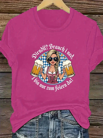 Damen Plus Size Kurzarm T-Shirt – Liesl Oktoberfest 2026