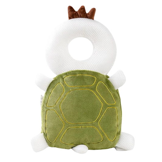 Grünes Schildkröten-Babykissen mit Krone, ergonomisch, weich, für Neugeborene.