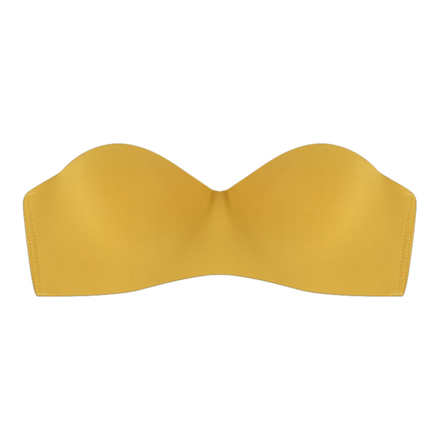 Gelber nahtloser trägerloser Damen-BH, bequem, weich, Sport-Bralette, Unterwäsche.