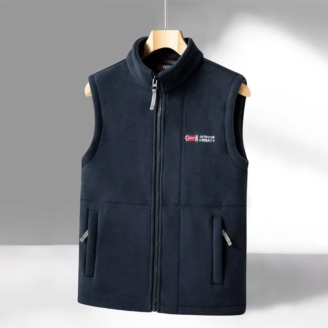 Herren Fleece Outdoor Weste – Gefüttert mit Stehkragen – Kaspar