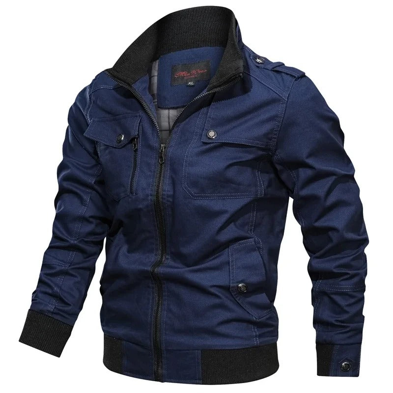 Herren-Sommermantel mit Kragen und Biker-Optik – Vince