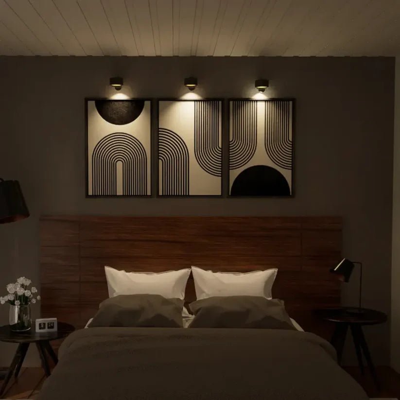 Wireless LED Wall Light with 360° Rotation, Touch Dimming, 3 Light Colors and USB-C Battery 5