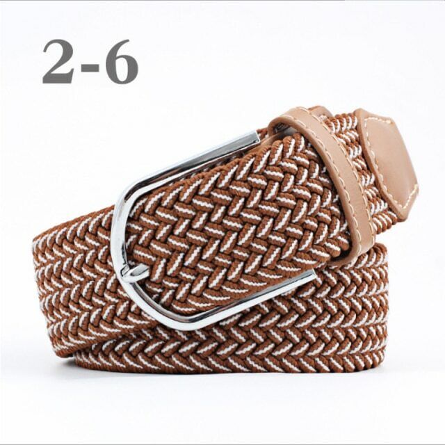 Brauner geflochtener Gürtel mit silberner Schnalle, Unisex, modisch, langlebig, Accessoire.