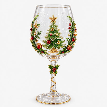 3D Christmas Glassware, Holiday Table Decor Accents