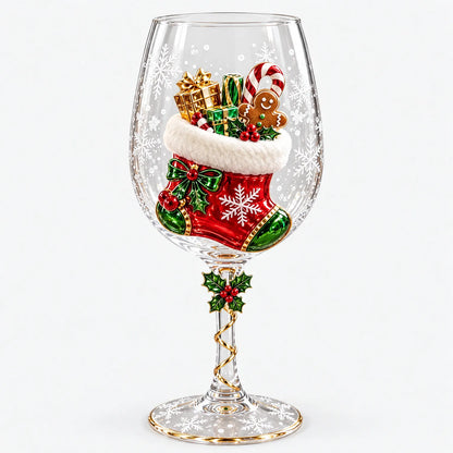 3D Christmas Glassware, Holiday Table Decor Accents
