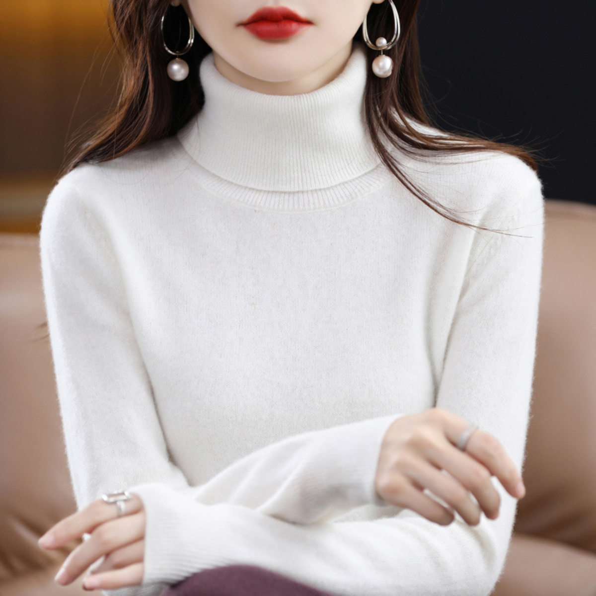 Women's 100% Cashmere Turtleneck Sweater – Soft Regular Fit Pullover 12