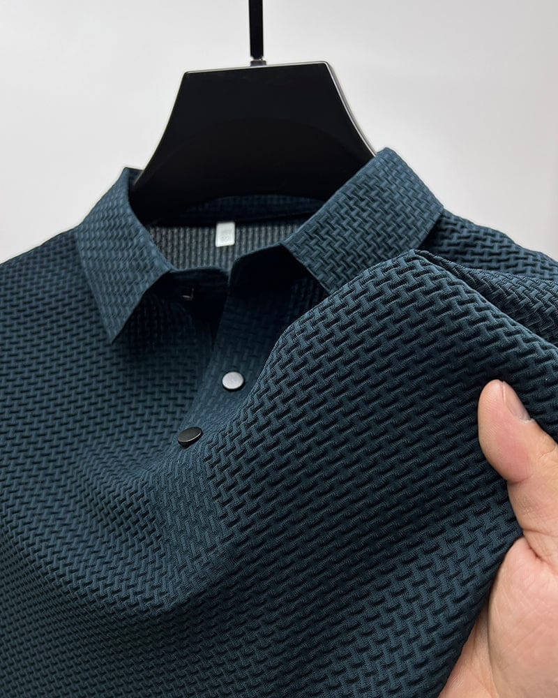 Herrenpolo aus atmungsaktivem Mesh – Matteo