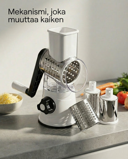 3-in-1 Rotary Vegetable Chopper with Suction Base and Interchangeable Drums 5