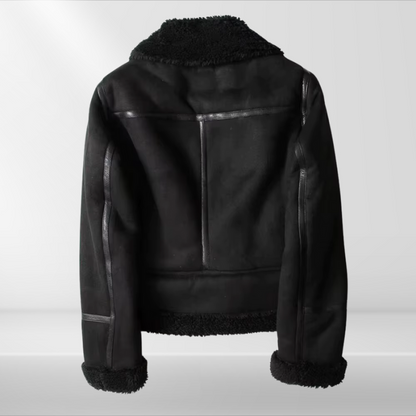 Damen Sherpa Bomberjacke aus Fleece mit Reißverschluss – Amira