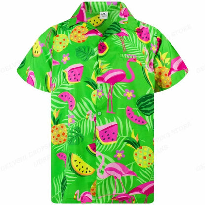 Tropisches 3D Flamingo Hemd – Kai
