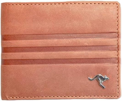 Leder Aboriginal Geldbörse mit Känguru-Design und Geschenkbox – Yarindi