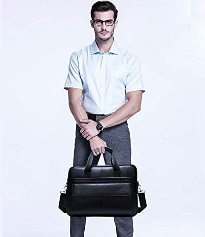 Premium Rindsleder 15” Business-Aktentas mit Organizer-Fächern