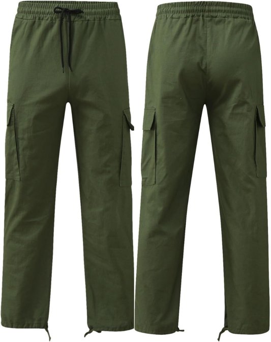 Men's Multi-Pocket Cargo Pants with Adjustable Waist 2