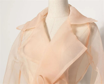 Zweiteiliges Chiffon-Sommer-Set mit Gürtel und Rock – Maurelle