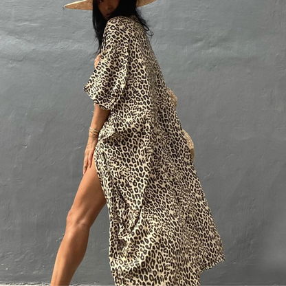 Boho-Chiffon-Strandbluse mit Kimono-Ärmeln – Ziva