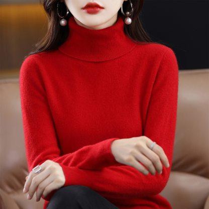 Women's 100% Cashmere Turtleneck Sweater – Soft Regular Fit Pullover 9