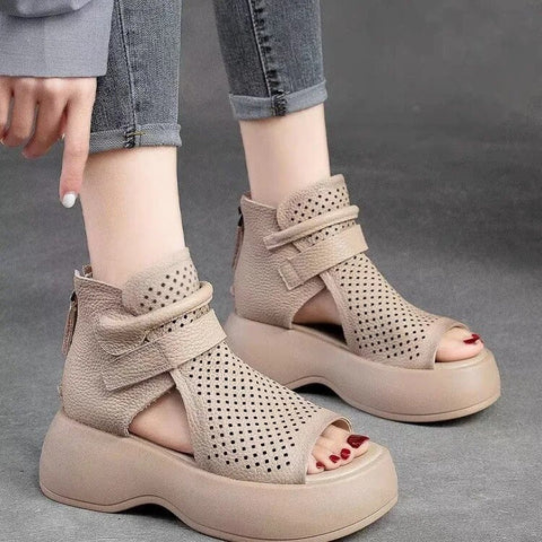 Orthopädische Leder-Sandalen Damen mit stoßdämpfender Sohle – Meike