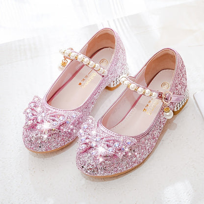 Herbstlicher Glitzer-Schuh Isla – Bequemer Slipper mit Pailletten & Perlen für Mädchen