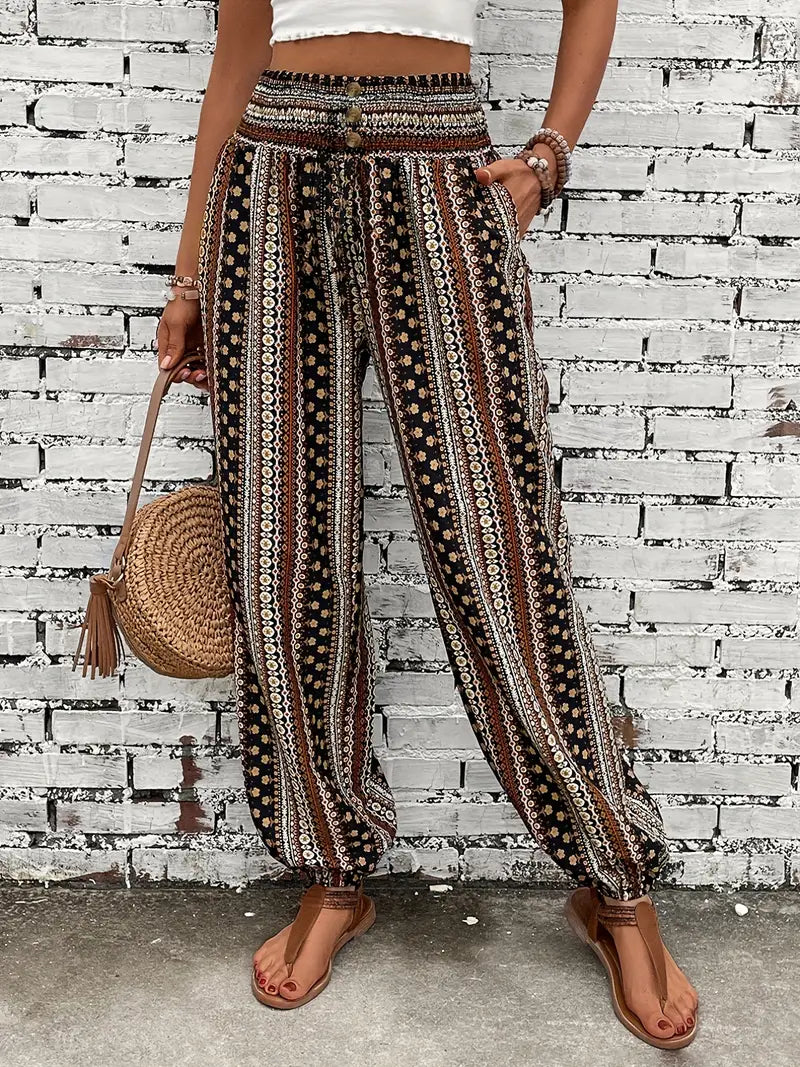 Boho-Chic Damenhose mit grafischem Print – Solara