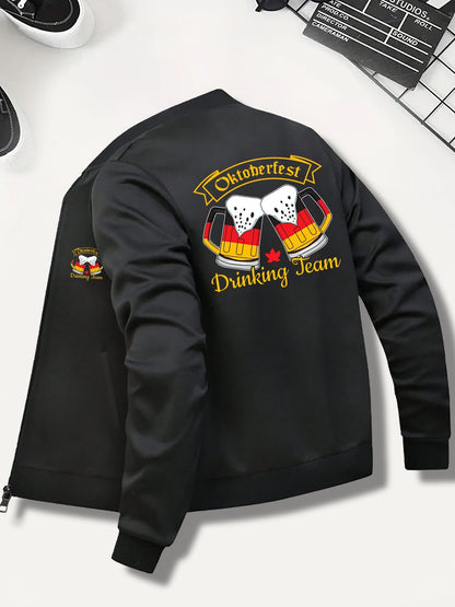 Herren Bomberjacke mit Bier-Print & Reißverschluss – Matthias Oktoberfest 2026