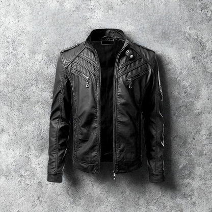 Herren-Lederjacke mit abnehmbarer Kapuze – Herbstedition Marcellus