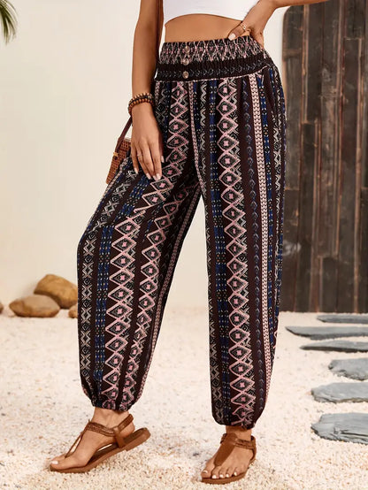 Boho-Chic Damenhose mit grafischem Print – Solara