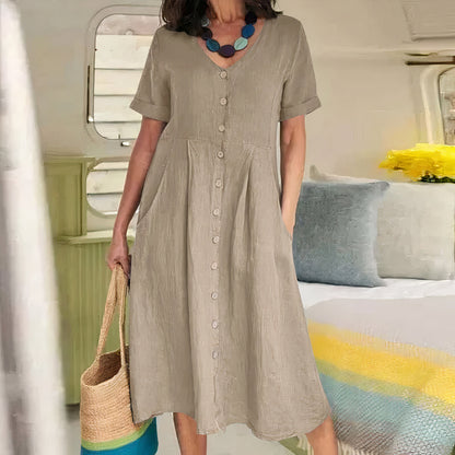 Lässiges Baumwoll‑Leinen‑Sommerkleid – Noor